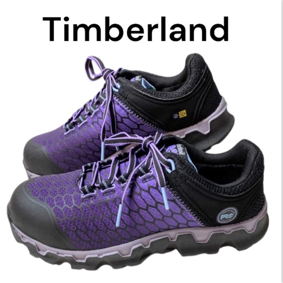 Timberland Powertrain Sport Alloy Toe Purple Work Shoes Size 8.5 - Picture 1 of 16